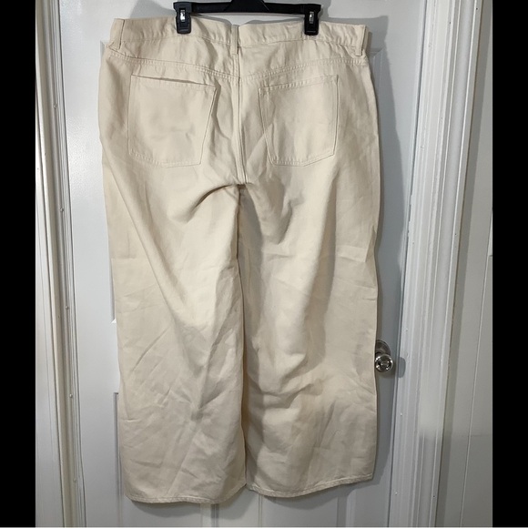 Old Navy Beige Wide-Leg Pants mid rise baggy wide leg size 20 NWT. - Picture 7 of 13